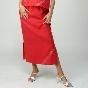 M1054 Linen Embroidered Skirt Woman MADNESS OUTLET