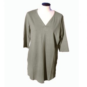 HV08FTS782 3/4 sleeve V-neck long Sweater Woman HEMP VALLEY OUTLET