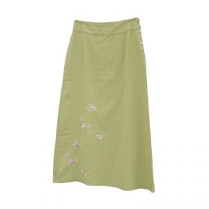 HV07SK002 Long Skirt with embroidered flowers HEMP VALLEY ®