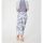 T-18WSB3638 "Oceanid" Printed Hemp Wide Leg Culottes Woman THOUGHT ®