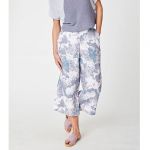T-18WSB3638 "Oceanid" Printed Hemp Wide Leg Culottes Woman THOUGHT OUTLET