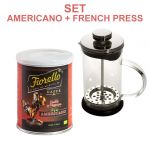 SET 1 French Press + 1 Caffe e Canapa FIORELLO Caffe ® Bio - Americano ground coffee & hemp 250g