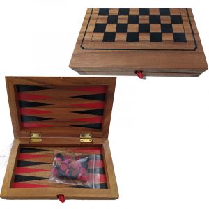 CHECKERS/BACKGAMMON- wooden toy