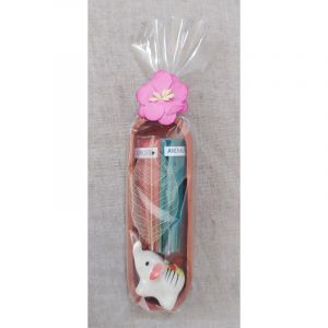 Set of scented incense with little ceramic incense holder "Elephant" HANDMADE