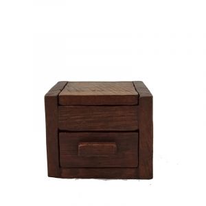 Portagioie piccolo in legno di teak 10x8x8,5 HANDMADE