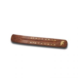 Wooden Incense Holder brass inlays "Elephant" 260mm